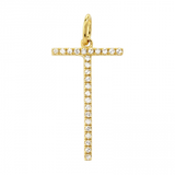 14K Yellow Gold Diamond Initial Pendant-Charms & Pendants-Maurice's Jewelers-T-