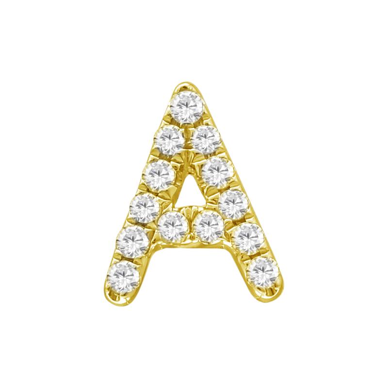 14K Yellow Gold Mini Diamond Initial Earrings