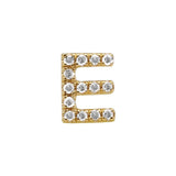 14K Yellow Gold Mini Diamond Initial Earrings-EARRINGS-superbell-E-