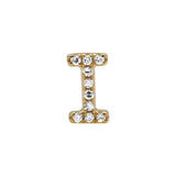 14K Yellow Gold Mini Diamond Initial Earrings-EARRINGS-superbell-I-