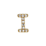 14K Yellow Gold Mini Diamond Initial Earrings