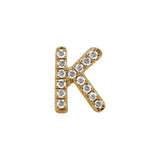 14K Yellow Gold Mini Diamond Initial Earrings-EARRINGS-superbell-K-