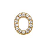 14K Yellow Gold Mini Diamond Initial Earrings-EARRINGS-superbell-O-