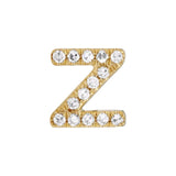 14K Yellow Gold Mini Diamond Initial Earrings-EARRINGS-superbell-Z-