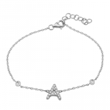 14K White Gold Diamond Initial And Diamond Bracelet-Bracelets-Maurice's Jewelers-A-