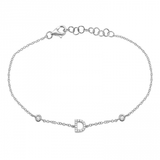 14K White Gold Diamond Initial And Diamond Bracelet-Bracelets-Maurice's Jewelers-D-