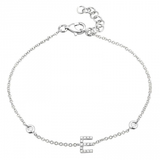 14K White Gold Diamond Initial And Diamond Bracelet-Bracelets-Maurice's Jewelers-E-