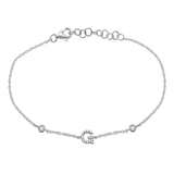 14K White Gold Diamond Initial And Diamond Bracelet-Bracelets-Maurice's Jewelers-G-