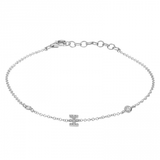 14K White Gold Diamond Initial And Diamond Bracelet-Bracelets-Maurice's Jewelers-I-