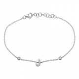 14K White Gold Diamond Initial And Diamond Bracelet-Bracelets-Maurice's Jewelers-