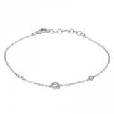 14K White Gold Diamond Initial And Diamond Bracelet-Bracelets-Maurice's Jewelers-Q-