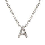 14K White Gold Diamond Initial Necklace-Necklaces-Maurice's Jewelers-A-