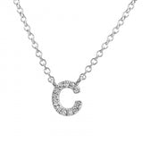 14K White Gold Diamond Initial Necklace-Necklaces-Maurice's Jewelers-C-