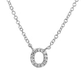 14K White Gold Diamond Initial Necklace