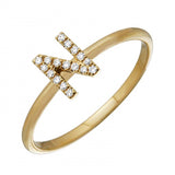 14K Yellow Gold Diamond Initial Ring-Rings-superbell-5-N-
