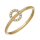 14K Yellow Gold Diamond Initial Ring-Rings-superbell-5-O-