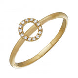 14K Yellow Gold Diamond Initial Ring