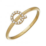 14K Yellow Gold Diamond Initial Ring