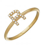 14K Yellow Gold Diamond Initial Ring