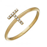 14K Yellow Gold Diamond Initial Ring