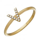14K Yellow Gold Diamond Initial Ring-Rings-superbell-5-V-