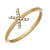 14K Yellow Gold Diamond Initial Ring