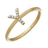 14K Yellow Gold Diamond Initial Ring