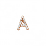 14K Rose Gold Mini Diamond Initial Earrings