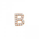 14K Rose Gold Mini Diamond Initial Earrings-Earrings-Maurice's Jewelers-B-