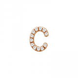 14K Rose Gold Mini Diamond Initial Earrings