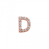 14K Rose Gold Mini Diamond Initial Earrings-Earrings-Maurice's Jewelers-D-