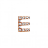 14K Rose Gold Mini Diamond Initial Earrings-Earrings-Maurice's Jewelers-E-