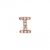 14K Rose Gold Mini Diamond Initial Earrings