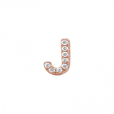 14K Rose Gold Mini Diamond Initial Earrings-Earrings-Maurice's Jewelers-J-