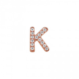 14K Rose Gold Mini Diamond Initial Earrings-Earrings-Maurice's Jewelers-K-