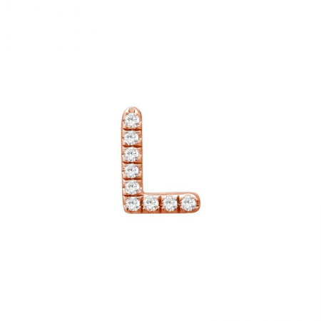 14K Rose Gold Mini Diamond Initial Earrings