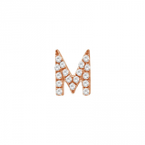 14K Rose Gold Mini Diamond Initial Earrings