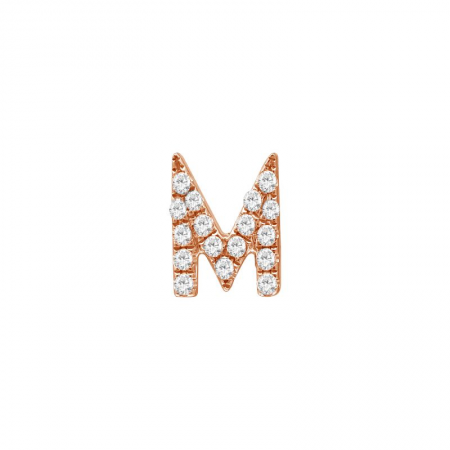14K Rose Gold Mini Diamond Initial Earrings-Earrings-Maurice's Jewelers-M-