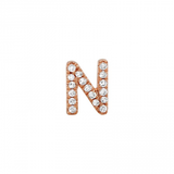 14K Rose Gold Mini Diamond Initial Earrings