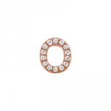 14K Rose Gold Mini Diamond Initial Earrings-Earrings-Maurice's Jewelers-O-