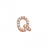 14K Rose Gold Mini Diamond Initial Earrings-Earrings-Maurice's Jewelers-Q-