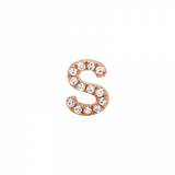 14K Rose Gold Mini Diamond Initial Earrings-Earrings-Maurice's Jewelers-S-