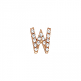 14K Rose Gold Mini Diamond Initial Earrings-Earrings-Maurice's Jewelers-W-