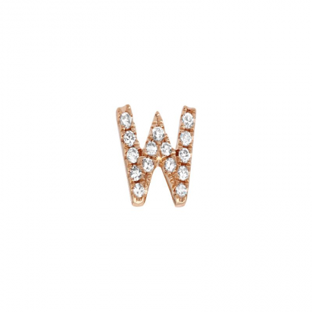 14K Rose Gold Mini Diamond Initial Earrings-Earrings-Maurice's Jewelers-W-