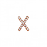 14K Rose Gold Mini Diamond Initial Earrings