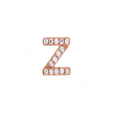 14K Rose Gold Mini Diamond Initial Earrings