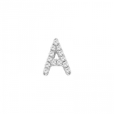 14K White Gold Mini Diamond Initial Earrings