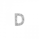 14K White Gold Mini Diamond Initial Earrings