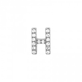 14K White Gold Mini Diamond Initial Earrings