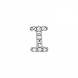 14K White Gold Mini Diamond Initial Earrings